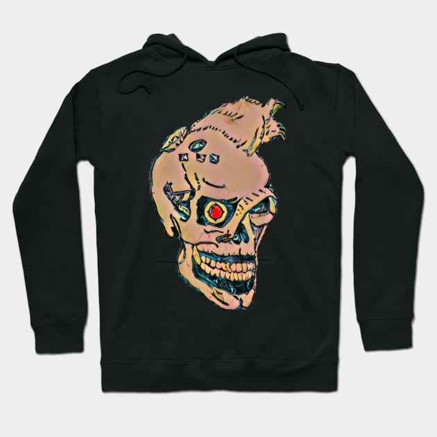 Cyber Skull Hoodie by StewStudio